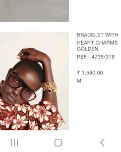 Original Heart Charms Golden Zara Bracelet