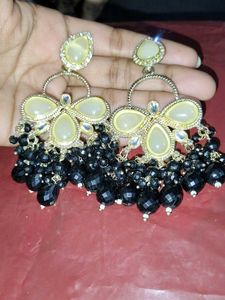 Elegant Black Beaded Earrings