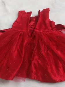 Adorable Red Net  dress