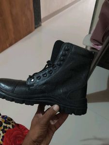 Black Leather Work Boots