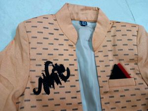 Orange Patterned Blazer