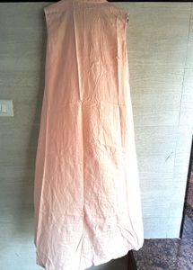 Peach Embroidered Dress kurti