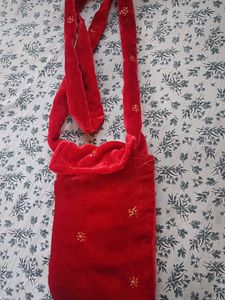Red Velvet Crossbody Bag