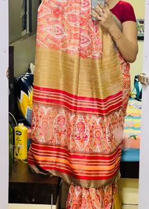 Beautiful cotton Linen saree without blouse