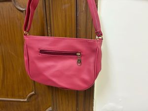 Pink Quilted Shoulder Bag