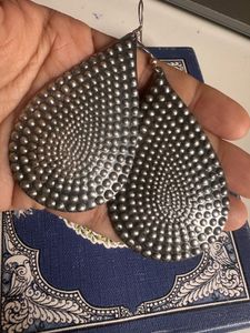 92.5 Hammered Metal Teardrop Earrings