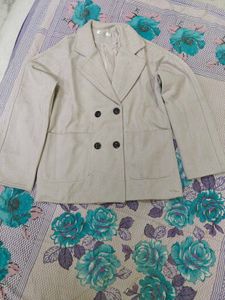 Beige Double Breasted Coat