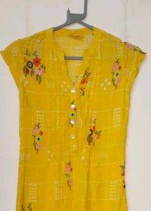 Yellow Floral Kurti