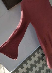 boat neck bodycon woolen dress