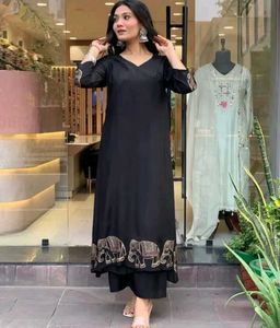 Elegant Black Kurti Pant Set
