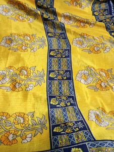 Yellow &amp; Blue Floral Saree
