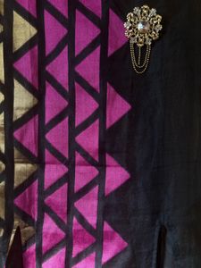 Black Colour Transparent Mid Cut Kurti