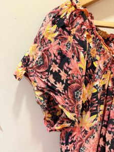 Floral Print Peasant Top