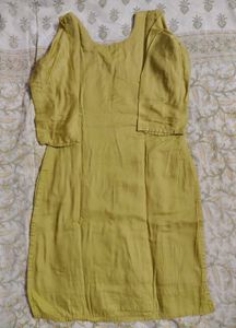 Lime green stitched salwar suit