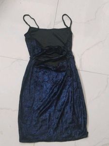 Blue Velvet Mini Dress