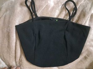 Black Crop Corset Top