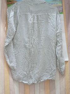 Polka Dot Roll Tab Sleeve Blouse