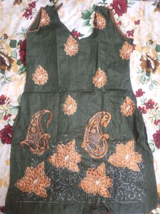 Cotton Thread work Kurta With Churidaar Pajami