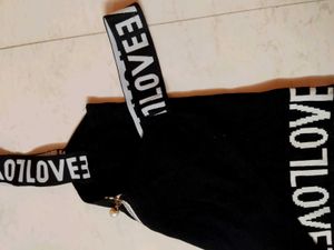 Love Graphic Black Crop Top