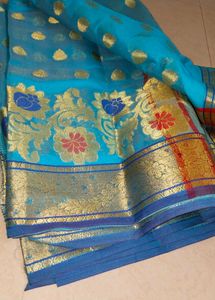 Blue Banarasi Style Saree