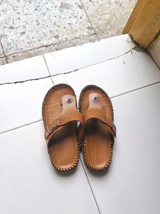 Brown Leather Chappals For 4-6 Years Boy