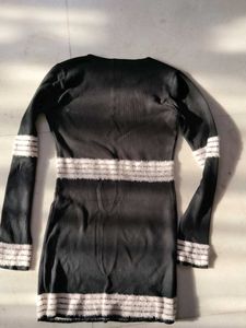 Black &amp; White Mini woollen Dress