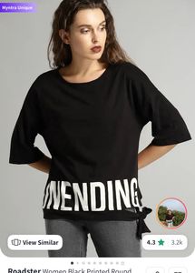 Black Graphic Print T-Shirt