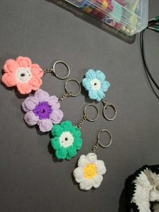 Crochet Flower Keychains