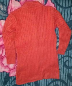 Coral Knit Turtleneck Top