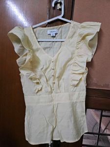 Cute Lemon Ruffled Top