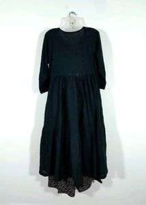 Black A Line Kurta Set
