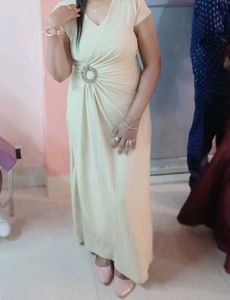 Elegant Champagne Evening Gown