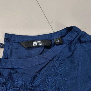 Blue Embroidered Top