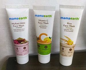 Mamaearth Face Wash &amp;  Daily Glow Creams Pack Of 3