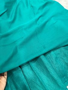 Teal Evening Gown with Heavy Work