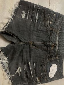 Distressed Denim Shorts