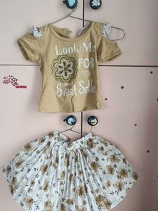 Cute Frill Skirt And Top For Girls 2-3 Years
