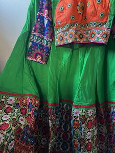 Green Navratri choli Set