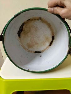 Vintage Greenteal Enamel Pot Rustic Decor