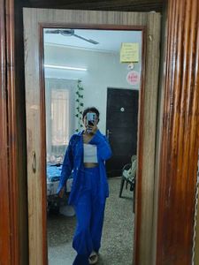 Royal Blue Pant Suit - Women's Fashion