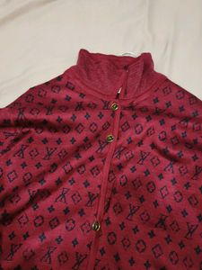Stylish Patterned Maroon Cardigan