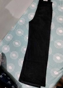 Wide Leg Black Denim Jeans