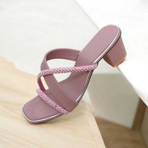 Pink Block Heel Sandals
