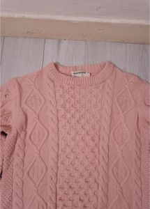 Pink Cable Knit Sweater