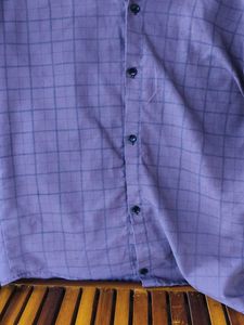 Purple Checkered Casual Shirt