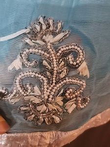 Light Skyblue Embroidered Kurti