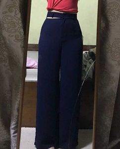 Navy Blue Wide-leg Trouser