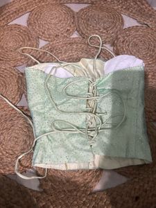 Sparkly Mint Green Corset Top