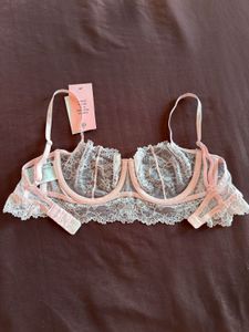H&amp;M Light Pink Soft Lace Balconette Bra/34c