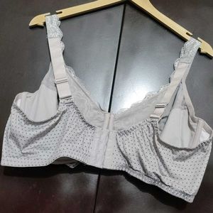 Grey Elegant Polka Dot Bra For 46 DD Bust